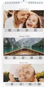 3-Monatskalender Linie - Weiß (297 x 630 3-Monats-Kalender 12-Seitig)