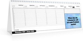 Terminplaner/Wochenplaner Bürosprüche - Weiß (297x105 Wochen-Tischkalender)
