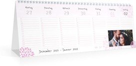 Terminplaner/Wochenplaner Pastell - Weiß (297x105 Wochen-Tischkalender)